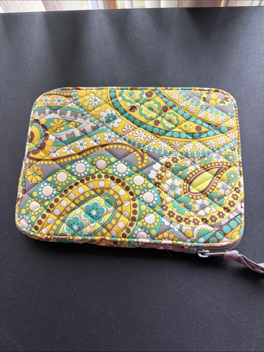 Vera Bradley Quilted Paisley Yellow & Teal Tablet Sleeve